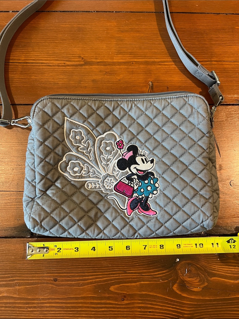 Vera Bradley Disney Minnie Mouse Triple Compartment Crossbody Bag Purse Gray - Picture 4 of 12